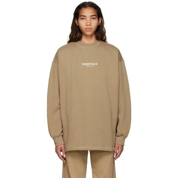 Womens  FEAR OF GOD ESSENTIALS Tan Cotton Sweatshirt Size: XL NWT - Picture 1 of 4